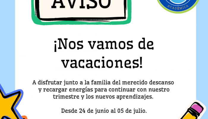 Comunicado vacaciones de invierno