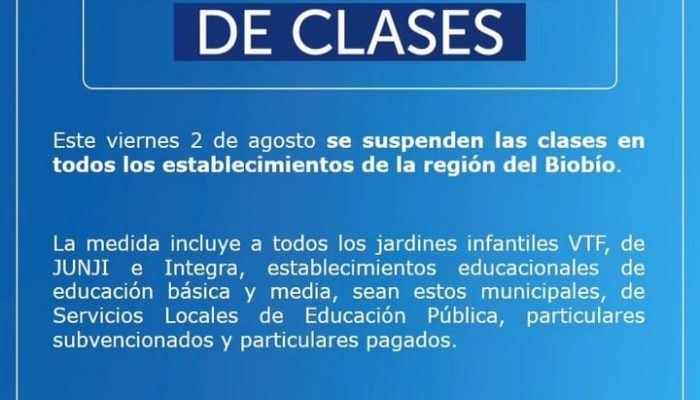 Mineduc suspende actividades escolares